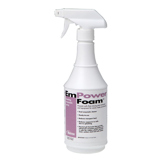 Empower® Foam™ Dual Enzymatic Instrument Detergent, 24-Ounce Spray Bottle, 12/Cs