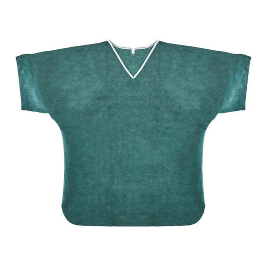 Shirt, Scrub Nonwoven V-Neckno Pckt Drk Grn Sm (30/Cs), 30/Cs