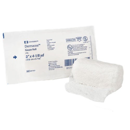 Dermacea™ Sterile Fluff Bandage Roll, 3 Inch X 4-1/8 Yard, 3-Ply, 96/Cs