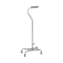 Carex® Offset Quad Cane with Large Base, Silver, 1/EA