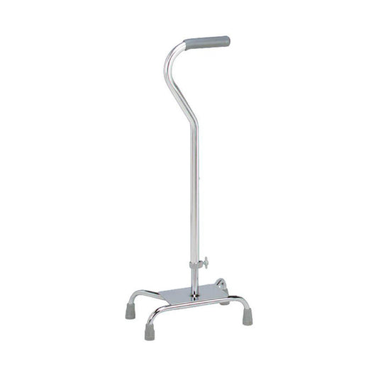 Carex® Offset Quad Cane With Large Base, Silver, 1/Ea