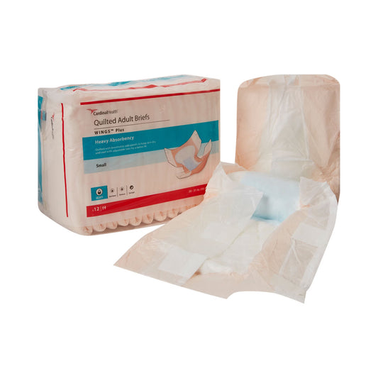 Wings™ Plus Heavy Absorbency Incontinence Brief, Small, 96/Cs