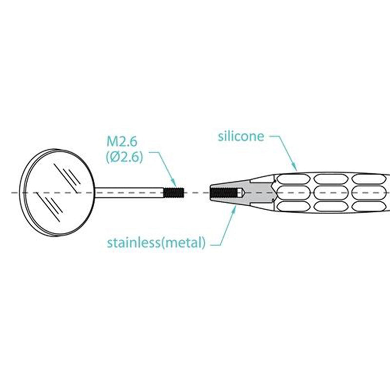 OSUNG Dental Mirror, Softgrip Handle, Simple Stem, Purple Handle with out mirror 2MHS2 Pack of 5 - Osung USA