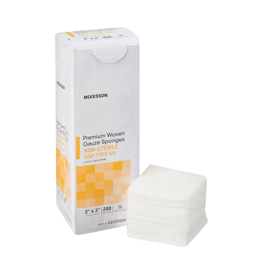 Mckesson Usp Type Vii Gauze Sponge, 3 X 3 Inch, 12-Ply, 4000/Cs