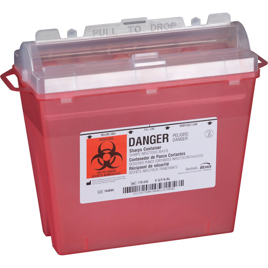 Bemis™ Sentinel Multi-purpose Sharps Container, 1.25 Gallon, 10 x 5.25 x 11 Inch, 32/CS