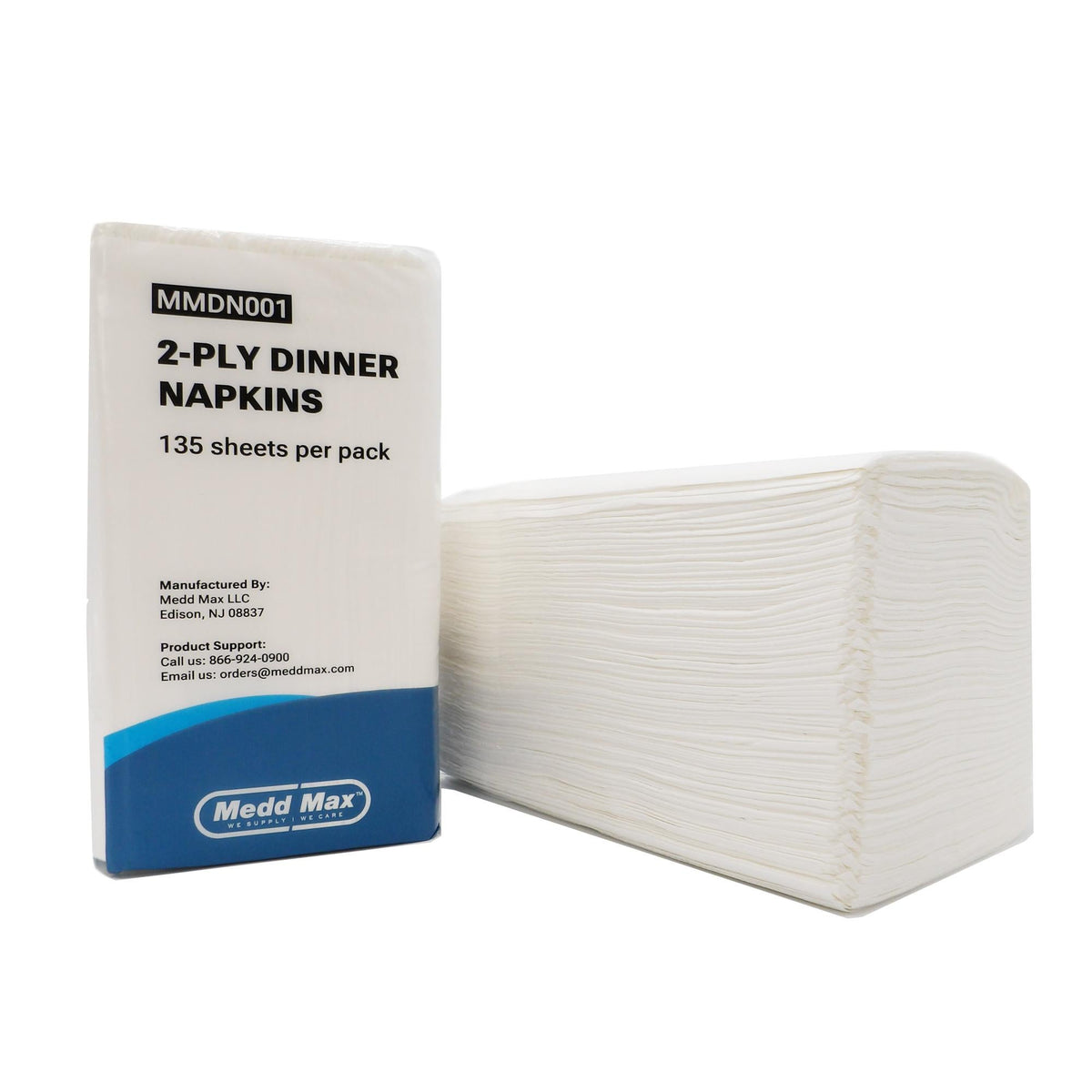 Napkins, Dinner 2Ply 1/8 Foldwht 16.5X14" (135/Pk 20Pk/Cs), 20/Cs