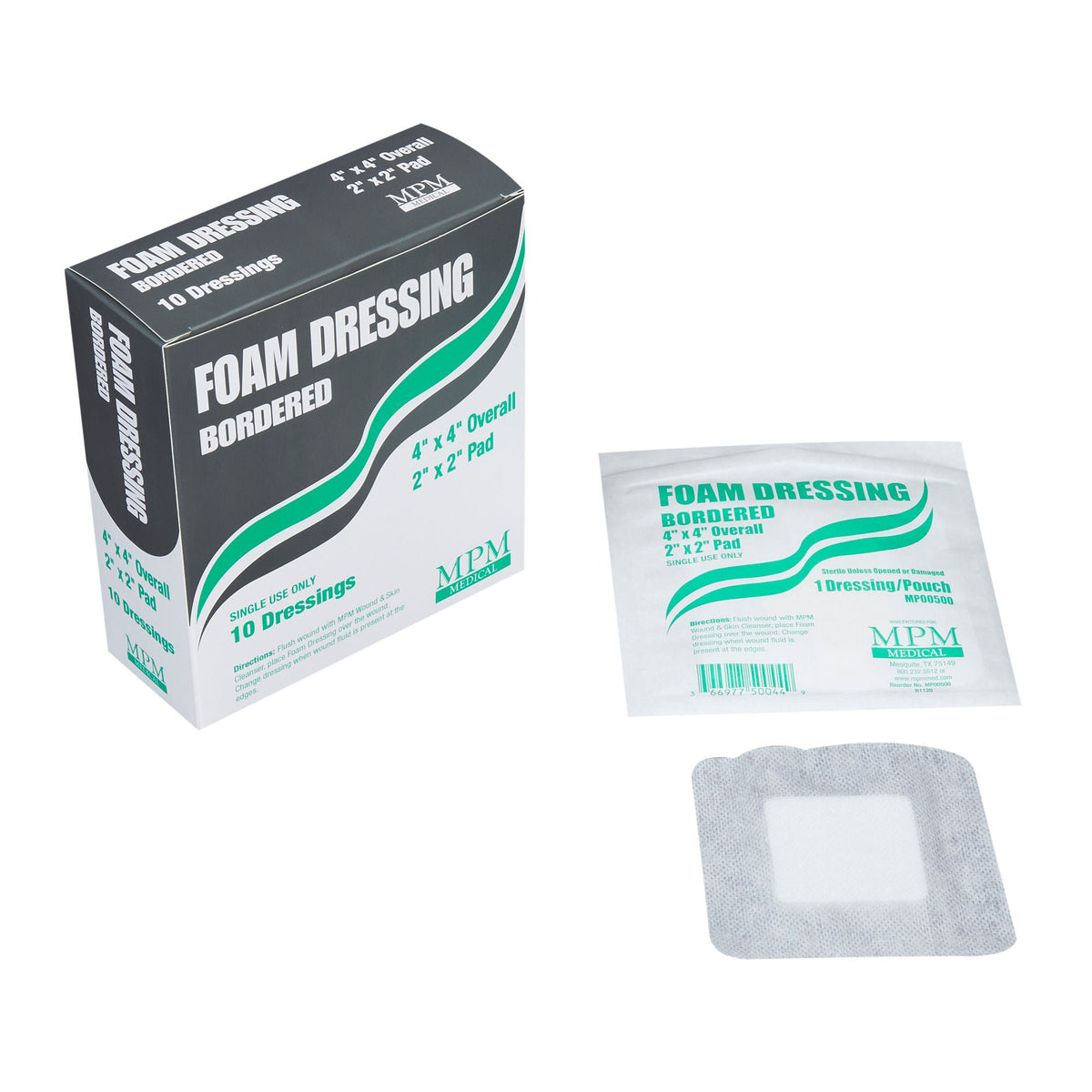 Dressing, Foam Bordered 4X4" (10/Bg 10Bg/Cs), 100/Cs