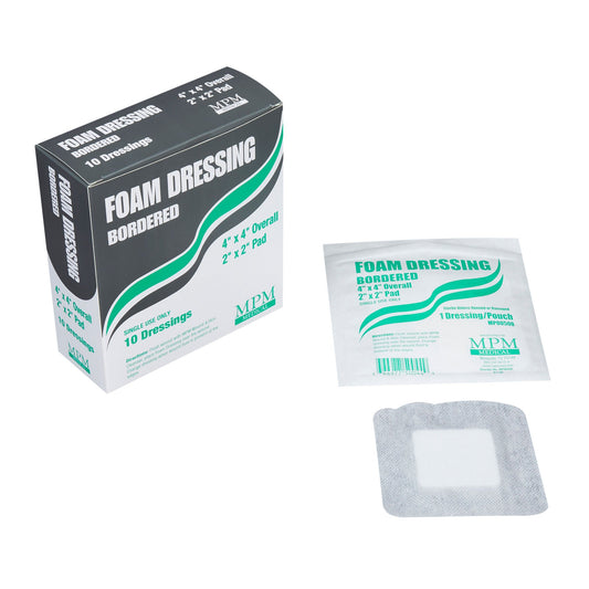 Dressing, Foam Bordered 4X4" (10/Bg 10Bg/Cs), 100/Cs