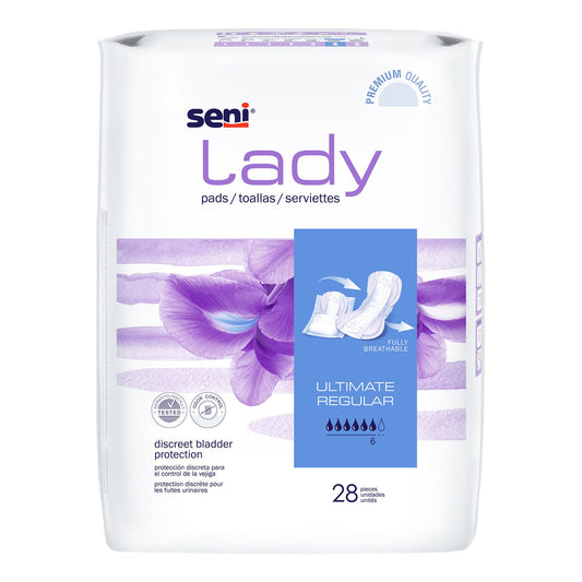 Seni® Lady Ultimate Absorbency Bladder Control Pads, Regular, 224/Cs