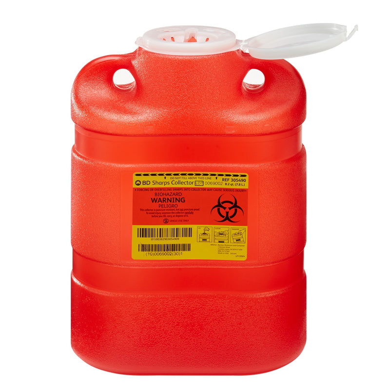BD SHARPS CONTAINER, 8.2 QUART, 13.4 X 9.4 X 5.3 INCH, SOLD AS 12/CASE BD 305490