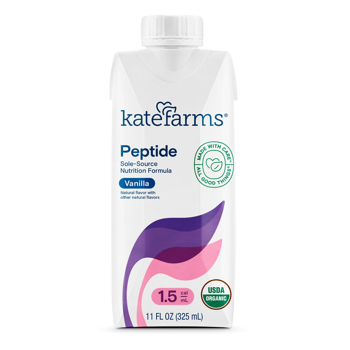 Kate Farms® Peptide 1.5 Vanilla Sole-Source Nutrition Formula, 11-ounce carton, 12/CS