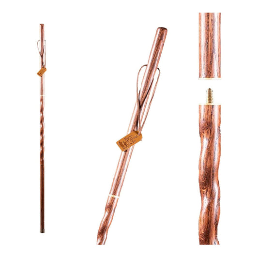 Brazos™ Twisted Oak Traveler'S Handcrafted Walking Stick, 55-Inch, Brown, 1/Ea