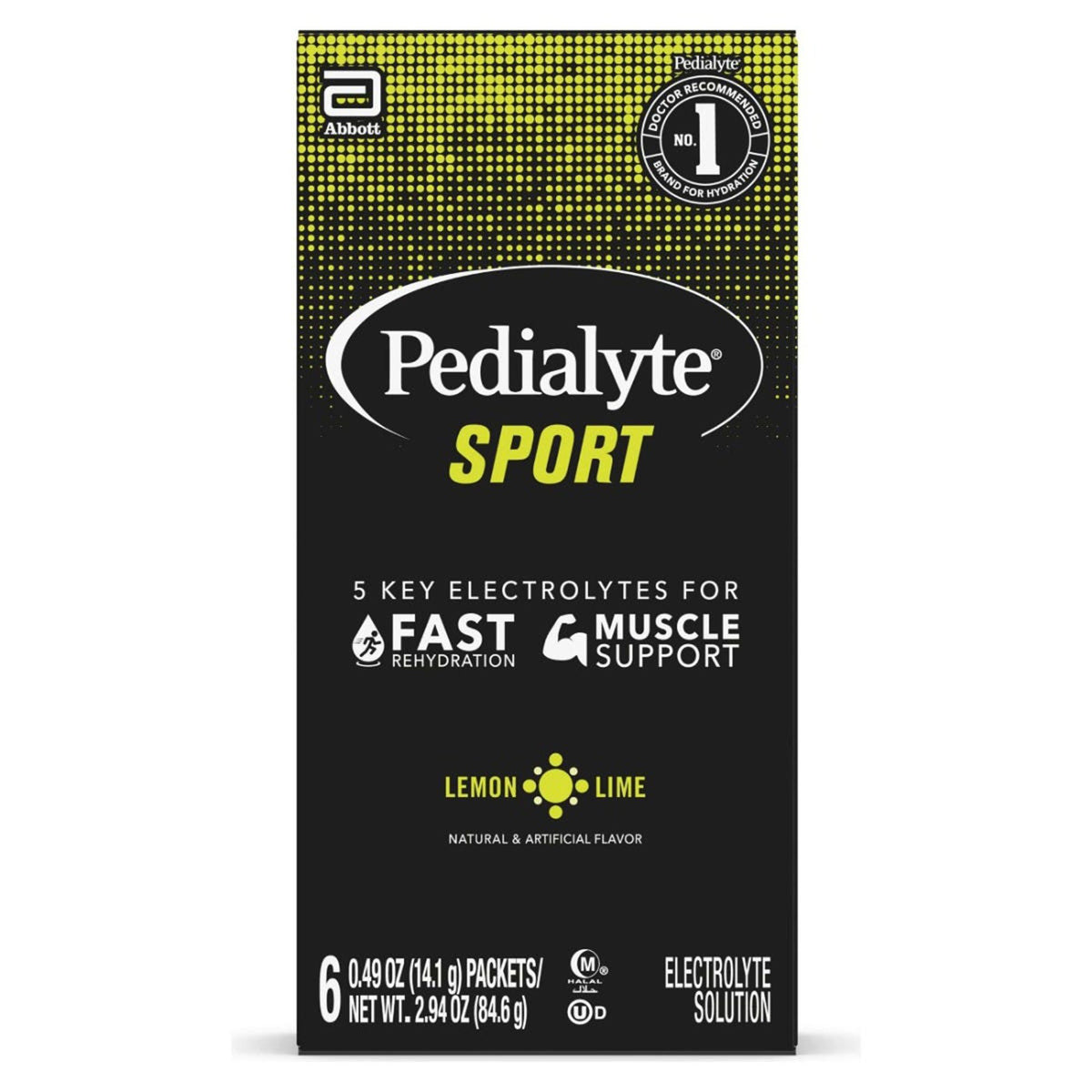 Pedialyte, Pdr Sport Lemon Lime 14.1Gm (6/Pk 6Pk/Cs), 36/Cs