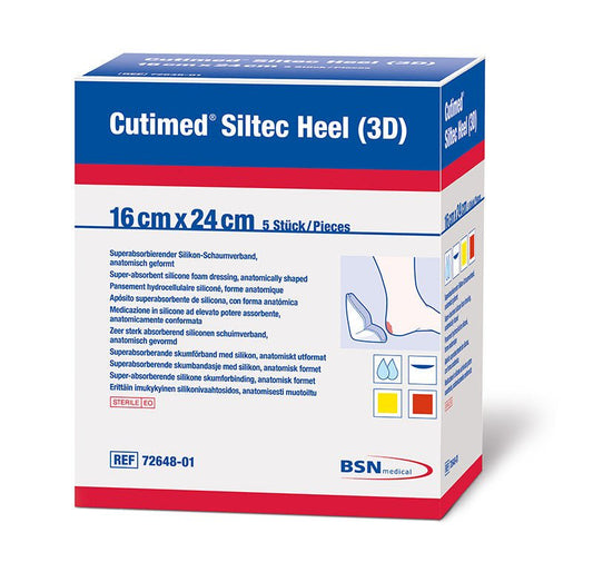 Cutimed® Siltec® Heel 3D Silicone Foam Dressing, 5/Bx