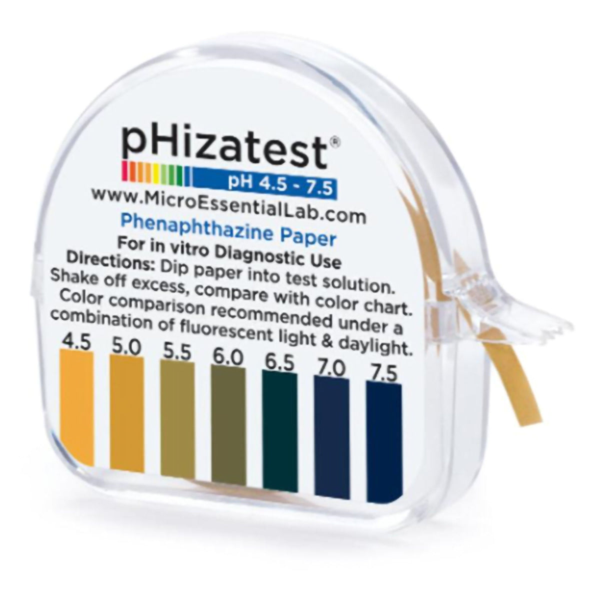 Hydrion® pH Paper in Dispenser, 4.5 to 7.5, 10/BX