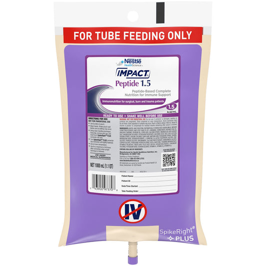 Impact® Peptide 1.5 Tube Feeding Formula, 1 Liter Prefilled Container, 1/Ea