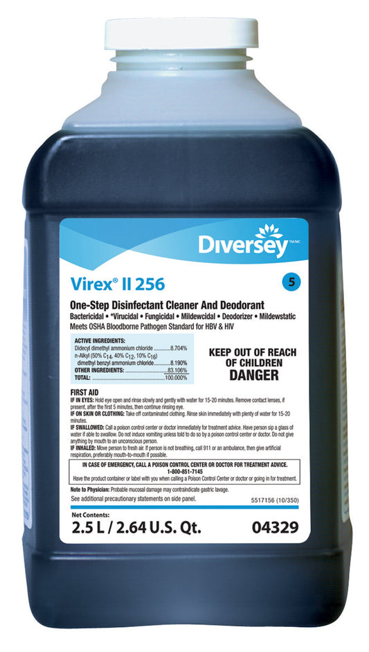 Diversey™ Virex® Ii 256 Surface Disinfectant Concentrate, 2.5 Liter, 2/Cs