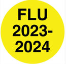 LABEL, FLU 2023/2024 YLW RND 1/2" (250/RL), 1/RL