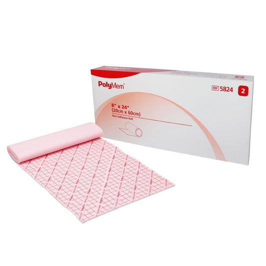 Polymem® Nonadhesive Without Border Foam Dressing, 8 X 24 Inch, 2/Cs