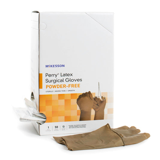 McKesson Perry® Latex Surgical Glove, Size 9, Brown, 50/BX