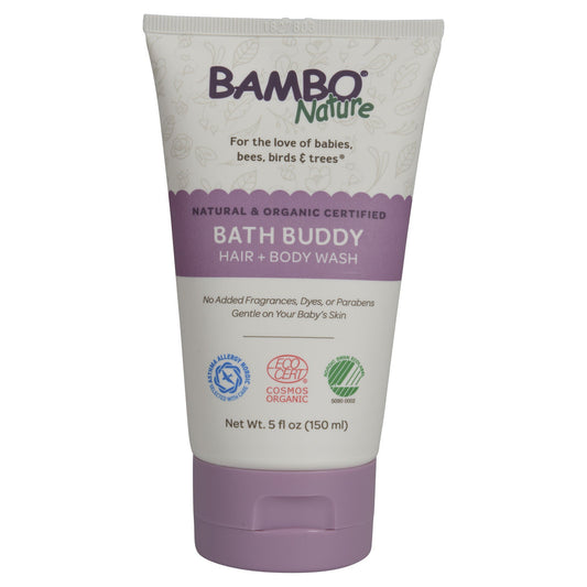 Bambo® Nature Bath Buddy Hair and Body Wash for Babies, Unscented, 5-ounce Tube, 6/BX