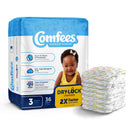 ATTENDS COMFEES PREMIUM DIAPERS, UNISEX, BABY, TAB CLOSURE, SIZE 3, SOLD AS 36/BAG ATTENDS CMF-3