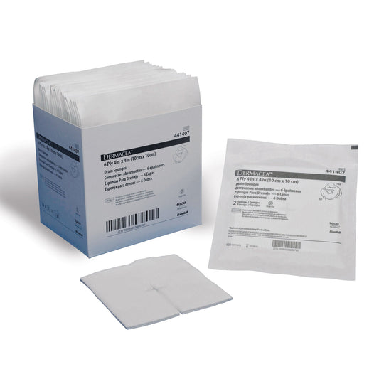 Dermacea™ Drain Sponge, 4 X 4 Inch, 6-Ply, 300/Cs