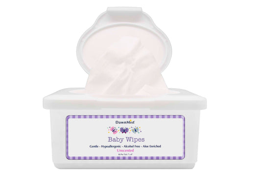 Dawnmist® Unscented Baby Wipes, Tub, 960/Cs