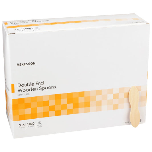 Mckesson Double-End Wood Spoon, 10/Cs