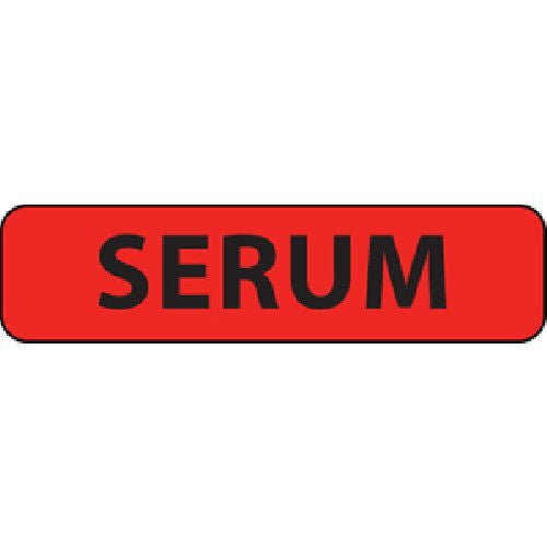 Label Serum1.25X5/16 Fl Red760/Ea, 1/Ea