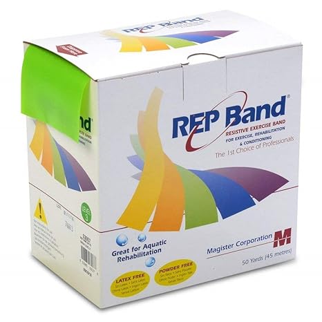 Magister Rep Resistance Exercise Bands Resistance Band Exercise Kit, Medium Resistance, Levels 2, 3, 4, Includes: (3) Pre-Cut 4 Ft Bands & Exercise Guide -3031