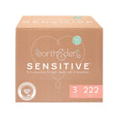 Earth & Eden Sensitive Baby Diapers, Size 3 for Babies Weighing 16 – 28 lbs., 222/CS