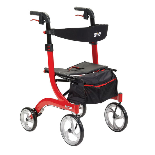 Drive™ Nitro Four-Wheel Rollator, Red, 1/Ea