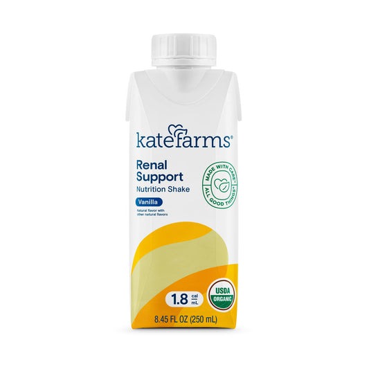 Kate Farms® Renal Support 1.8 Vanilla Nutrition Shake, 8.45-Ounce Carton, 12/Cs