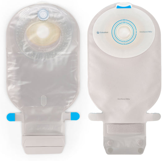 SenSura® Mio Flat 1-Piece Transparent Ostomy Pouch, 25 mm Stoma, 10/BX
