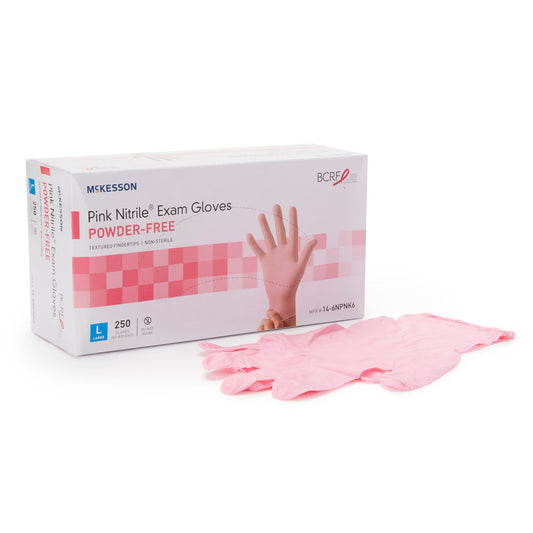 Mckesson Pink Nitrile® Nitrile Exam Glove, Large, Pink, 250/Bx
