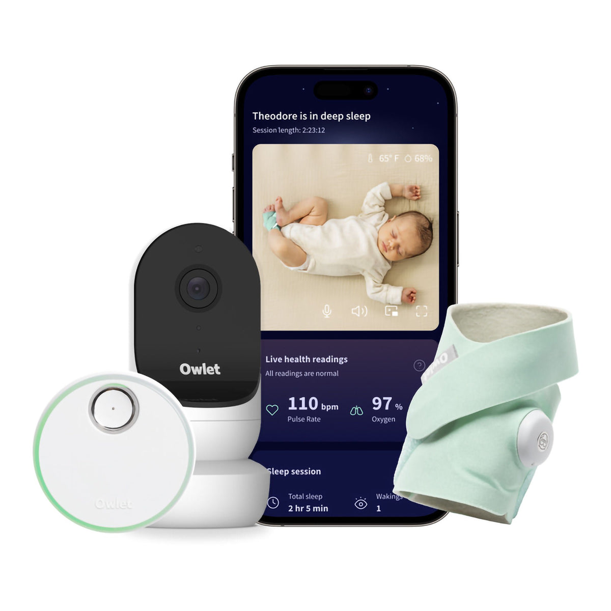 Owlet® Dream Duo Smart Baby Monitor with Motion Alerts & Temperature Monitoring, 1/EA