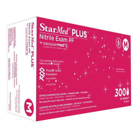 Starmed® Plus™ Nitrile Exam Glove, Medium, Blue, 3000/Cs