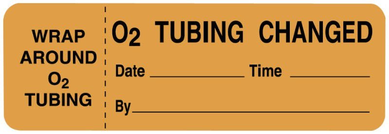 LABEL, O2 TUBING CHANGED DATETIME BY ORG 3"X1" (220/RL), 220/RL
