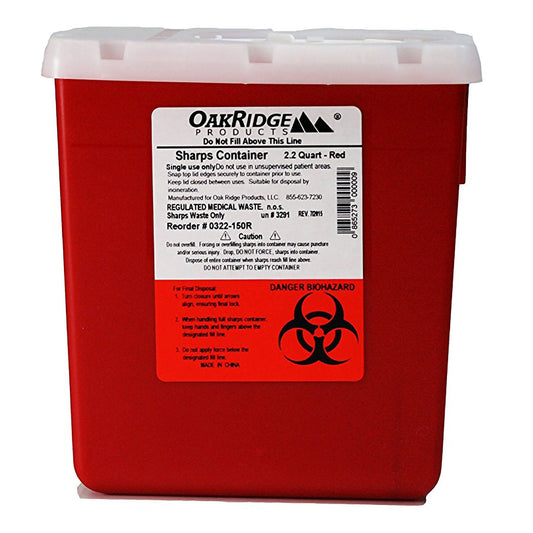 CONTAINER, SHARPS RED 2.2QT W/ROTATING LID (60/CS), 60/CS