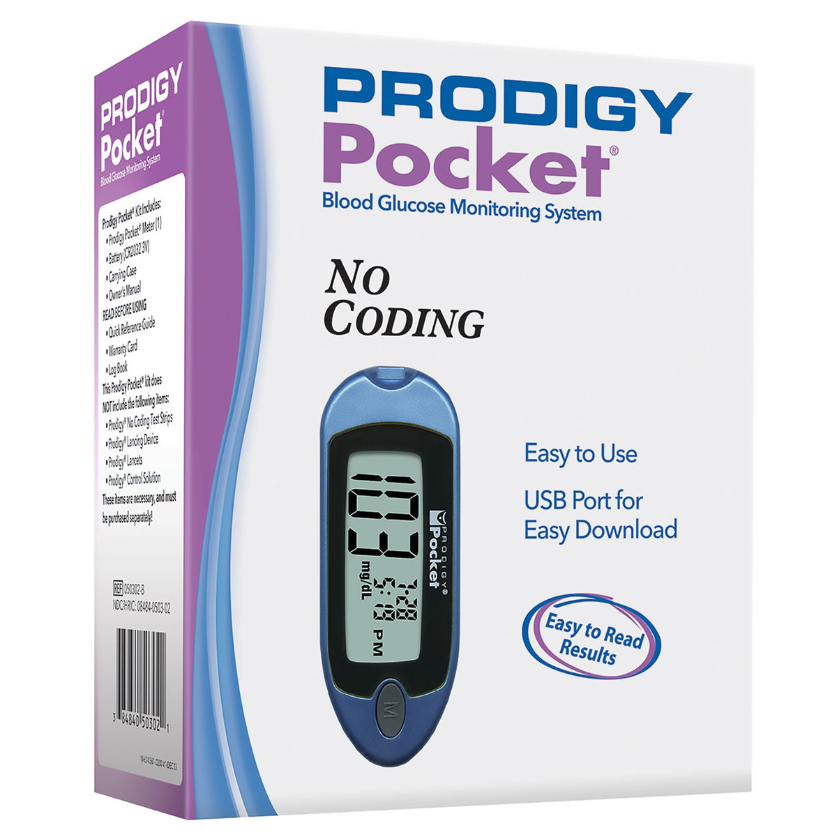 Glucometer, Prodigy Pocket Port Blu Meter Only (10/Cs), 1/Ea