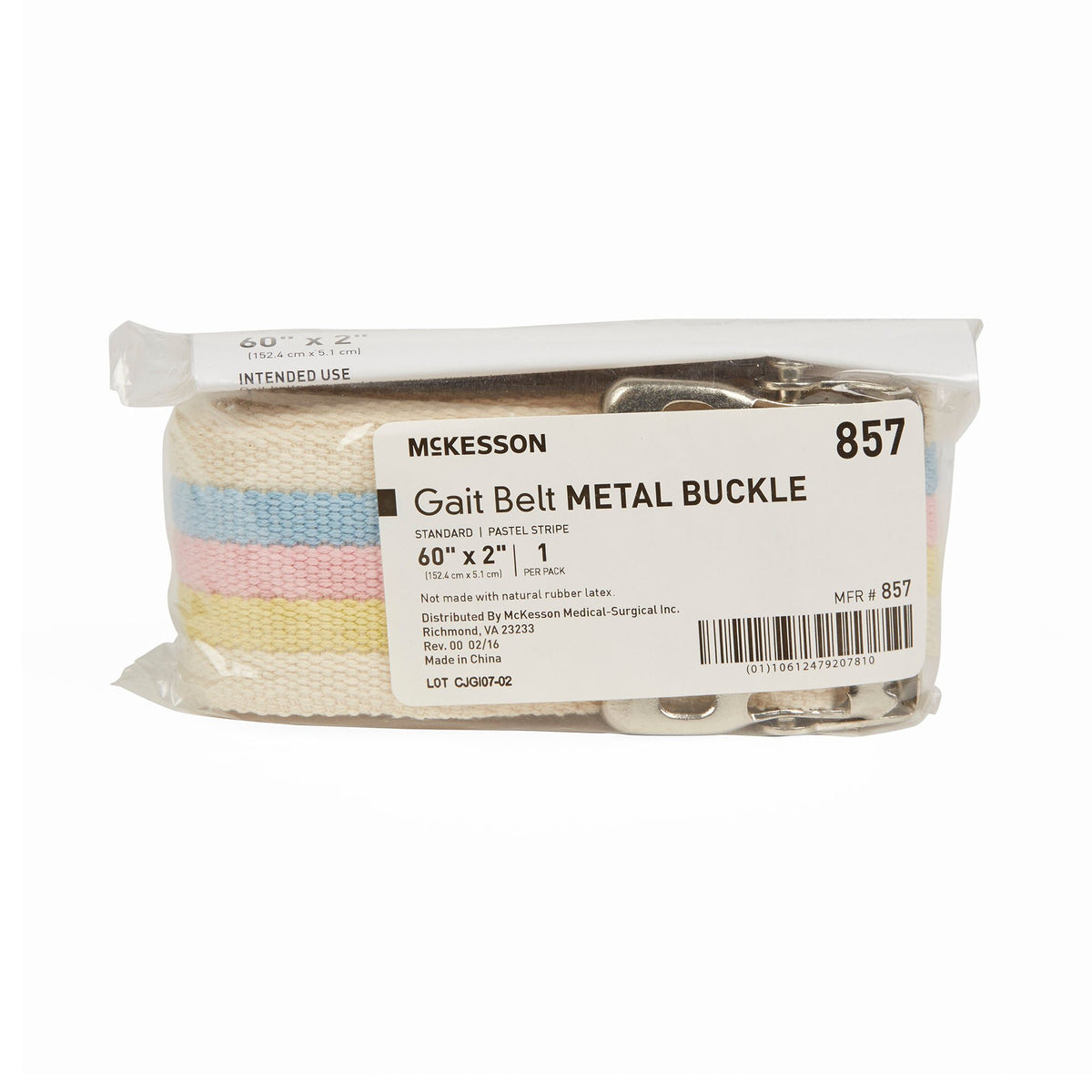 McKesson Pastel Stripe Gait Belt, 60 Inch, 48/CS