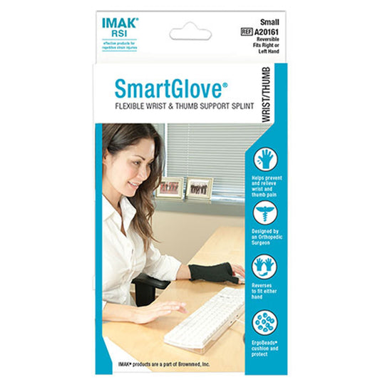 IMAK® RSI SmartGlove with Thumb Support Glove, Small, Black, 1/EA