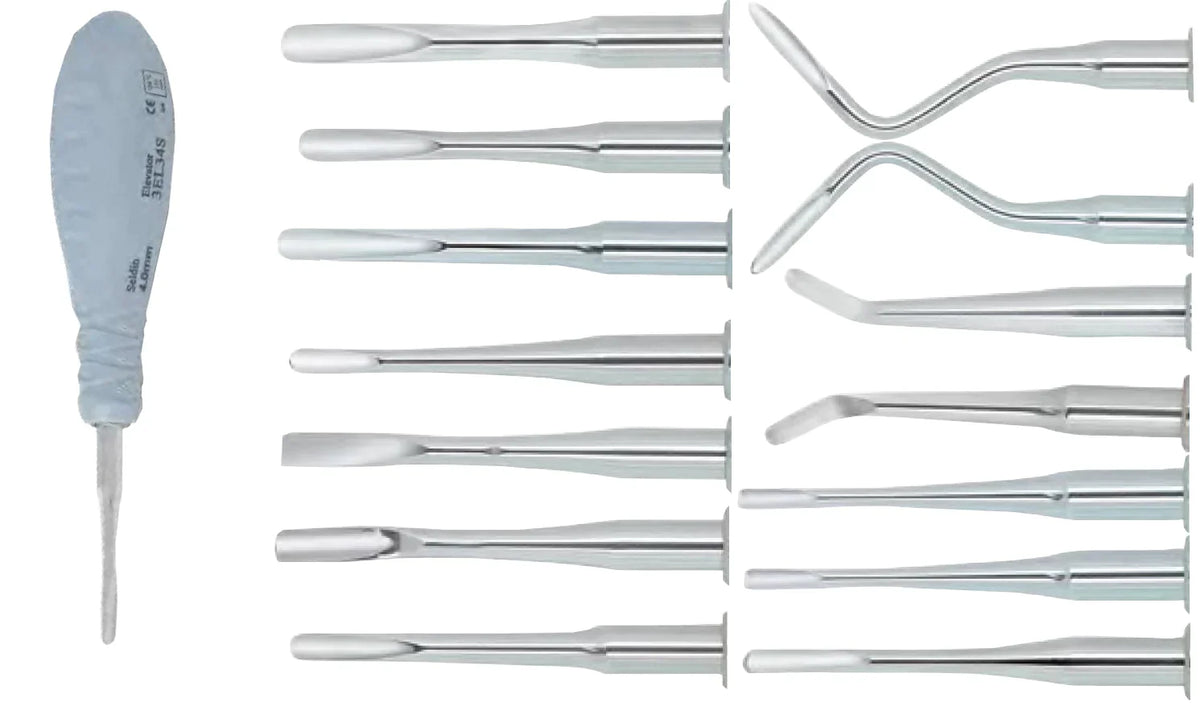 Dental Elevator Kit - Autoclavable Plastic Handle - 14 pcs - Osung USA