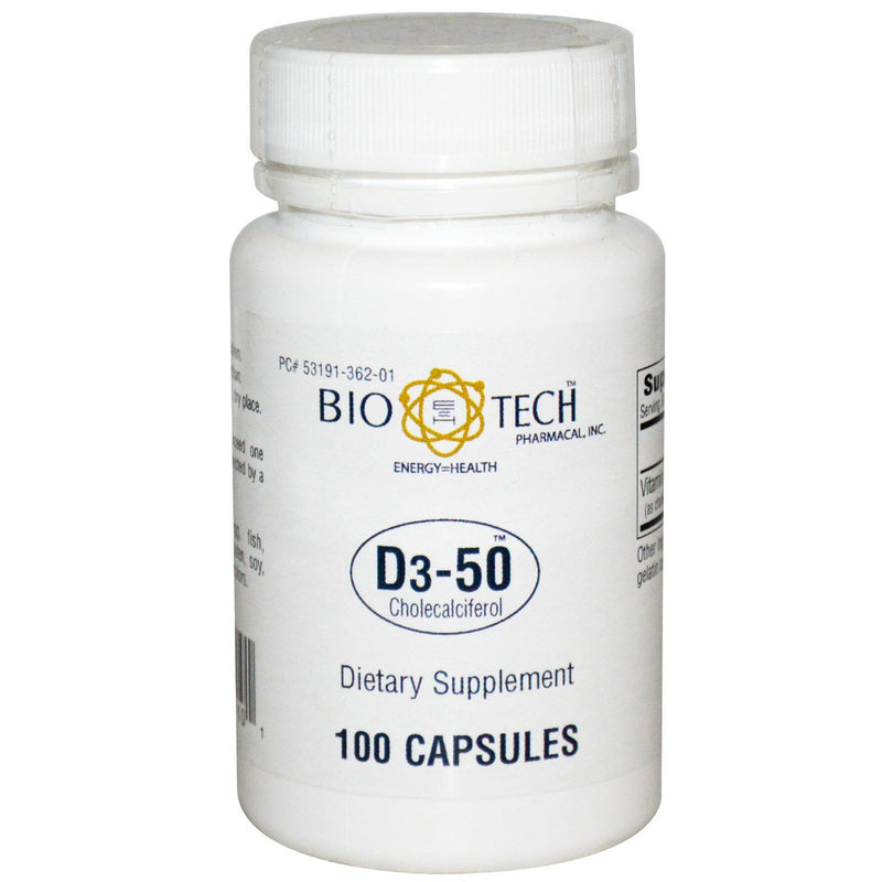 BIO TECH™ VITAMIN D3-50 SUPPLEMENT, SOLD AS 1/BOTTLE BIO 53191036201