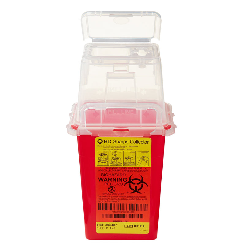 BD PHLEBOTOMY SHARPS CONTAINER, 1-1/2 QUART, 9 X 4.5 X 4 INCH, SOLD AS 36/CASE BD 305487