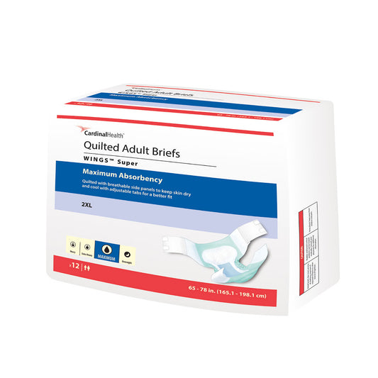 Wings™ Super Maximum Absorbency Incontinence Brief, 2X-Large, 1/Bg