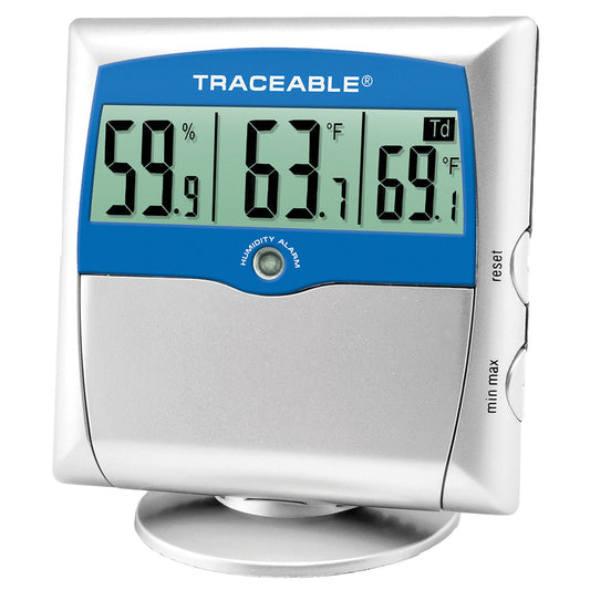 THERMOMETER HYGROMETER DIGMIN/MAX DEW POINT TRACEABLE, 1/EA