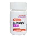 RUGBY® MECLIZINE CHEWABLE TABLETS, SOLD AS 1/BOTTLE MAJOR 00536129901