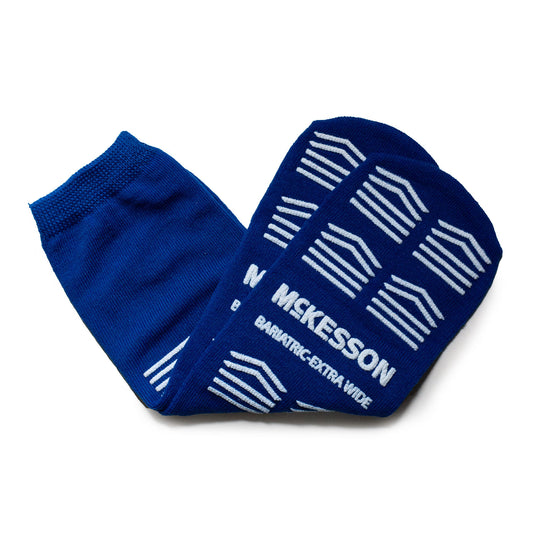 McKesson Slipper Socks, Double Tread, Bariatric, Kingfisher Blue, 48/CS